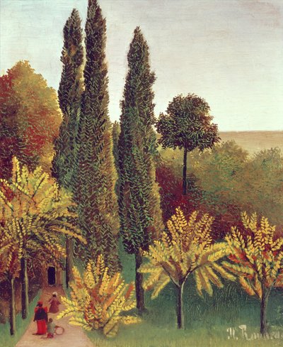 Path in the Buttes Chaumont Park, Paris by Henri Rousseau